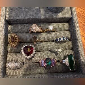 Elegant Multi-Stone Ring Set